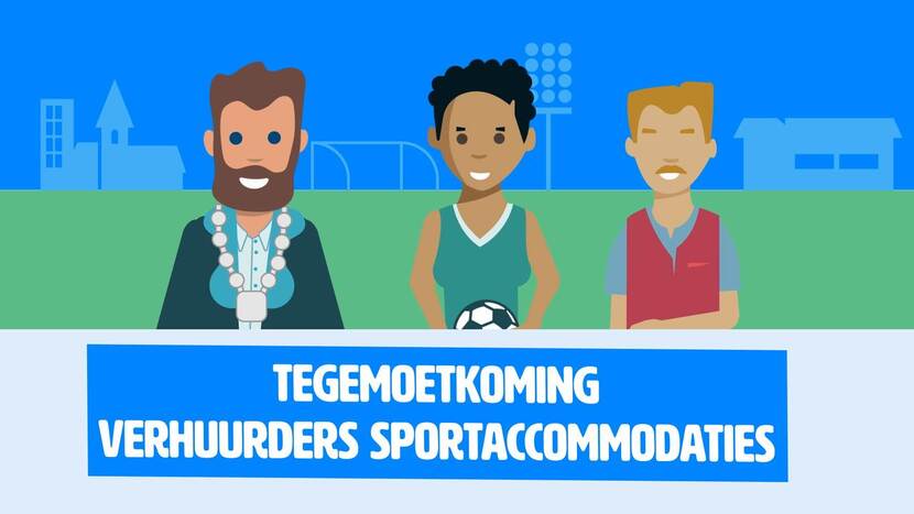 Drie mensen op een sportveld
